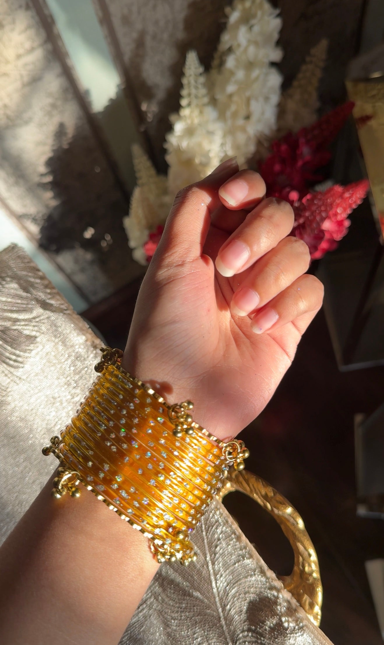 Golden Ghungroo + Raindrop Churriyan Set -2.6 Size