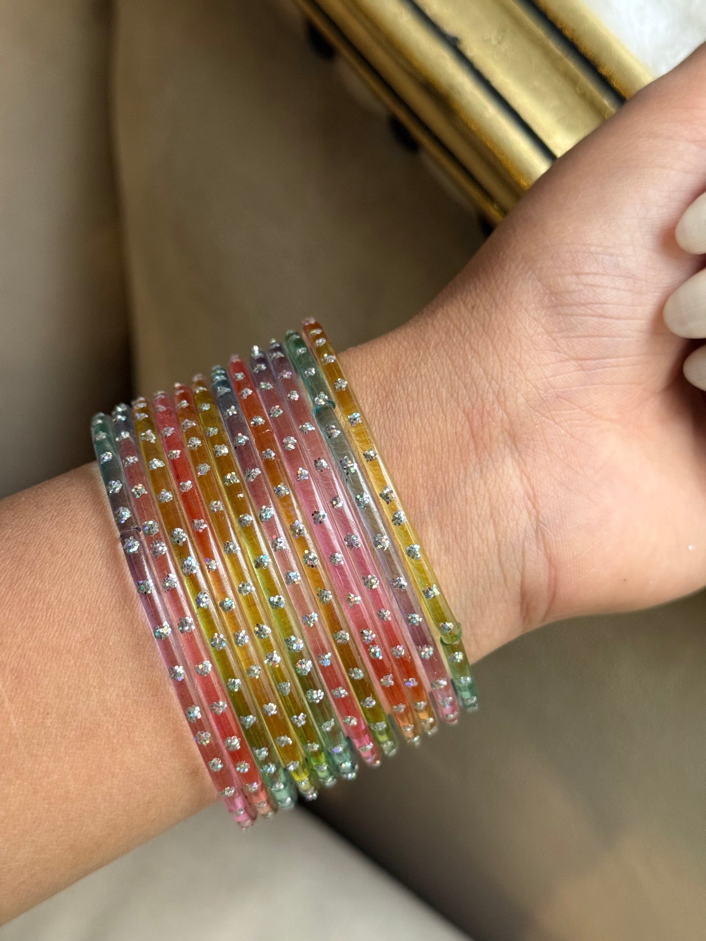 Light Pastel Raindrop Bangles - Size 2.6