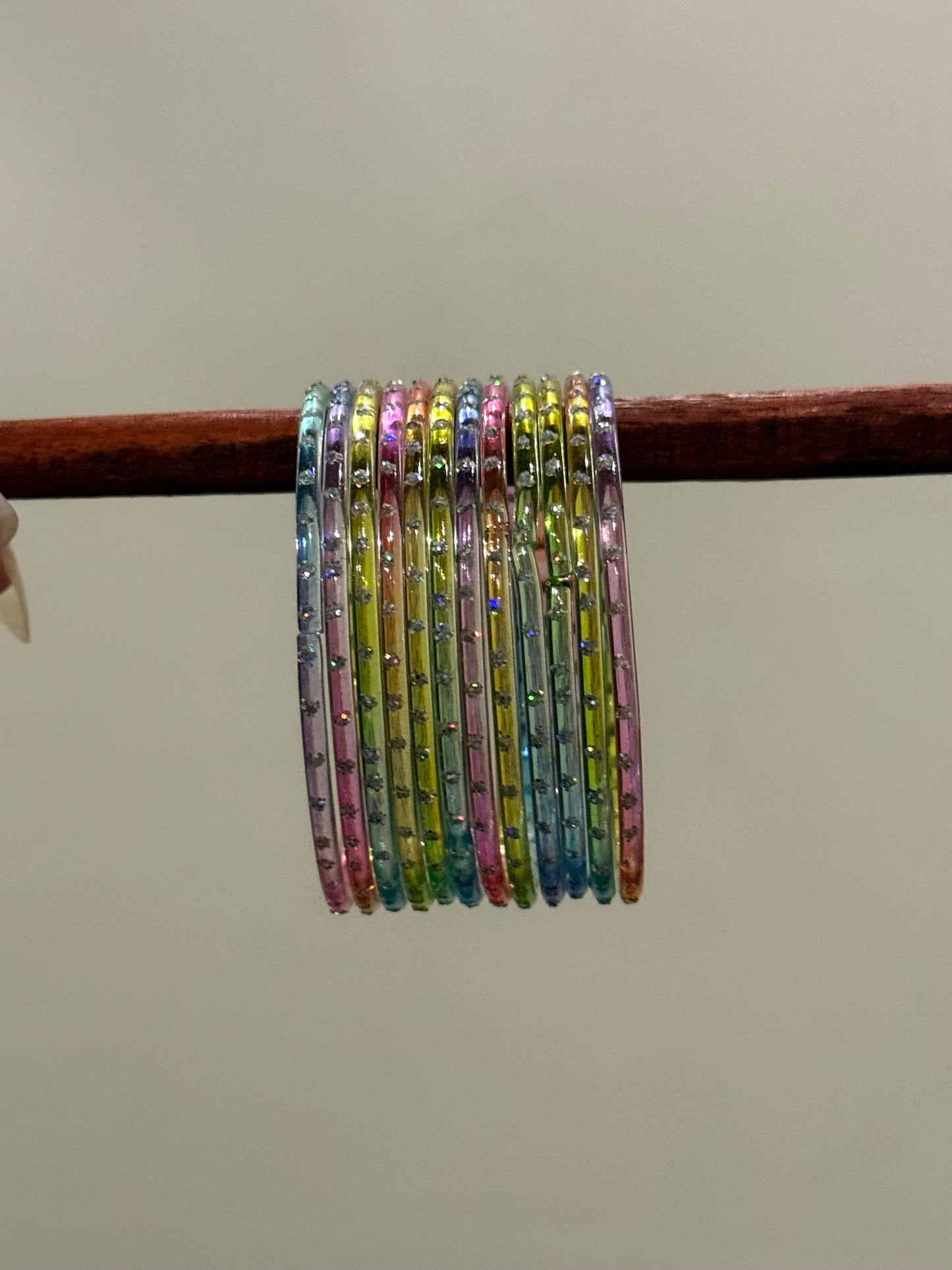 Light Pastel Raindrop Bangles - Size 2.6